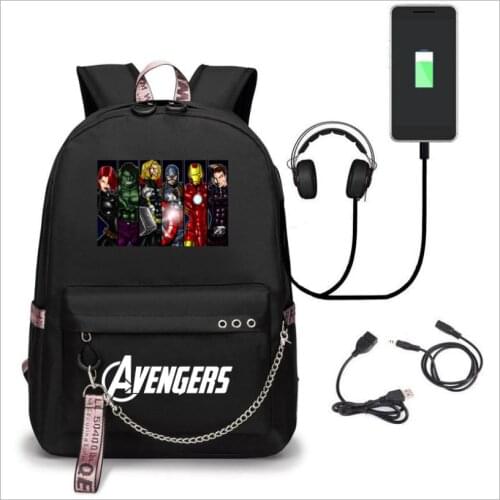 The Avengers Backpack Luminous School Bags For Teenagers Boys Girls Laptop Backpack Large Capacity Travel Mochila Escolar