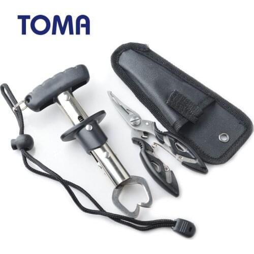 TOMA Brand Stainless Steel 155mm 111g Fishing Grip Fish Gripper Control + Multifunction Fishing Lure Pliers Fishing Tackle Tool