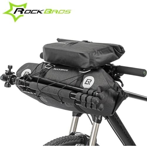 ROCKBROS Waterproof Bicycle Front Tube Bags Nylon Big Capacity MTB Road Bike Cycling Handlebar Bag Front Frame Trunk Pannier