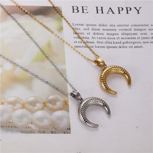 XUANHUA Unisex Punk Horn Necklace Chain On The Neck Stainless Steel Necklace & Pendants Fashion Jewelry Accessories
