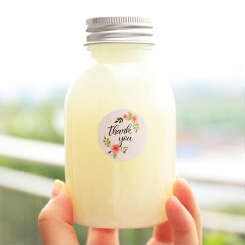 100pcs thank you self adhesive labels White paper handmade labels self seal labels can be customized