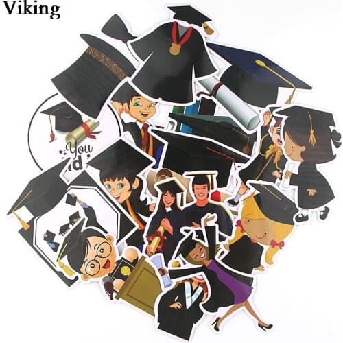 16 Pcs/set We Graduated Stickers PVC Stickers Stickers For Notebook Scrapbooking Sticker Laptop Car Skateboard Sticker G0195