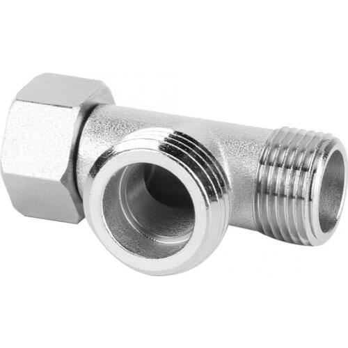 2Pcs 3 Way Connector Hose Pipe Fitting Tee T Shape Adapter Connector For Angle Valve Hose Adapter EU3/8 Flush System