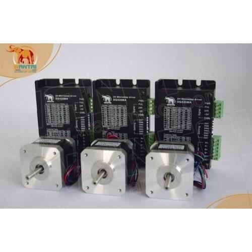 3Axis Nema17 42BYGHW811 0.48N.m/70oz-in 48mm 2.5A3.1V 48mm for 3D printer,cnc router,mini motor step,robotic+Driver DQ542M