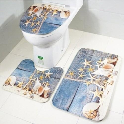 3pcs/set Bath Mat Carpet Set Kit Flannel Anti-Slip Kitchen Bathroom Mats Set Carpet Toilet Rug Washable Car Seat Floor Mat Pad