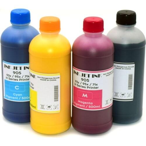 4*500ml/ Color HP711 Bulk Pigment Refill Ink Kit for HP Designjet T120 T520 Printer Cartridge and Ciss