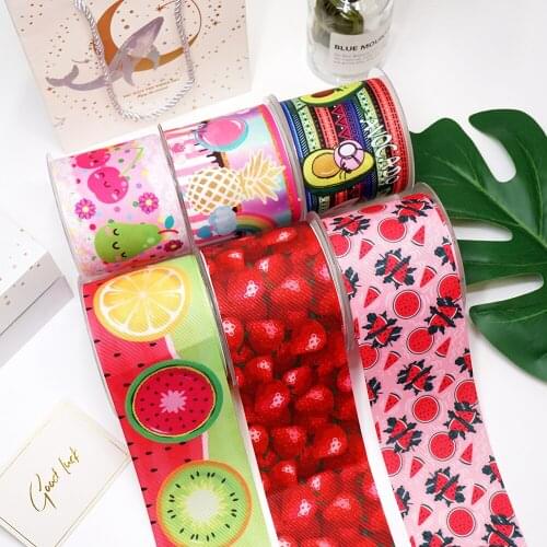 5 Yards Fruits Printed Grosgrain Ribbons For Hair Bows DIY Handmade Materials43801