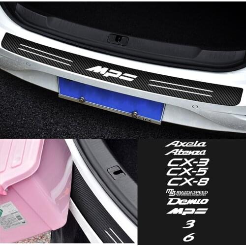 Car Styling Rear Bumper Trunk Protection Reflective DIY Sticker For mazda Axela Atenza CX-3 CX-5 CX-8 MS demio MPS 3 6 MS