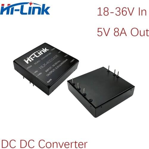 Free Ship 3pcs/lot 24V to 5V 8000mA output DC DC converter module HLK-40D2405 variable dc power supply adjustable