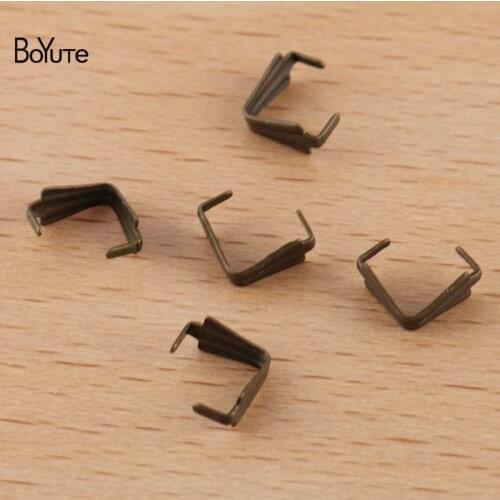 BoYuTe (500 Pieces/Lot) 6MM Metal Brass Striped Clasp Materials DIY Handmade Jewelry Accessories Wholesale