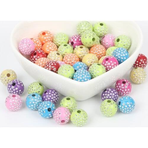 50Pcs Acrylic White Dot Round Loose Spacer Beads for Jewelry Making For Needlework Beads DIY Bracelet & Necklaces 10 MM