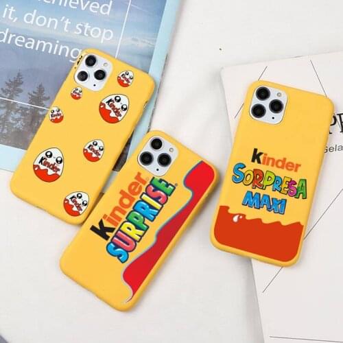 New Trolly egg KINDER JOY Surprise Phone Case For iphone 12 11 Pro Max Mini XS 8 7 6 6S Plus X SE 2020 XR Candy yellow cover