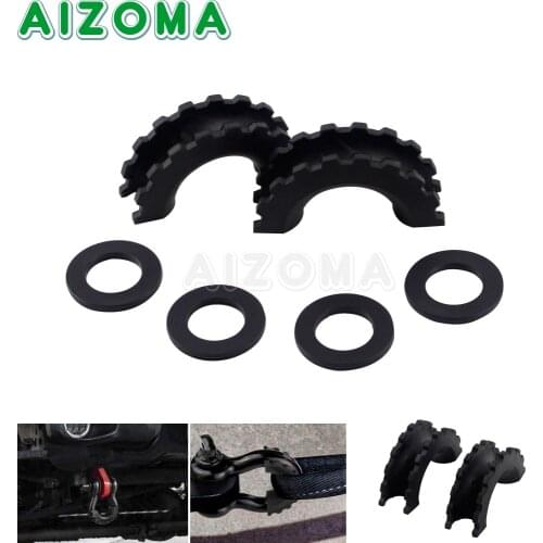 Black 2pc 5/8 D-ring Shackles Protector Cover 3.25T Towing Parts Anti Rattle Guard For Jeep Truck Offroad Auto Car