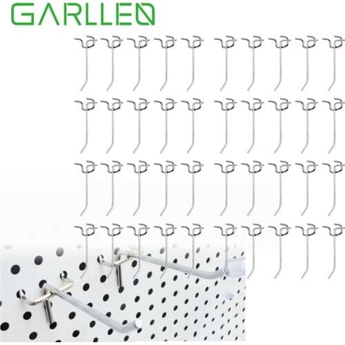 GARLLEN 40pcs/50pc Pegboard Hook Shelf Hanger Kit Garage Storage Hook Set for Bathroom Kitchen Shop Garage for Hanging below 2kg