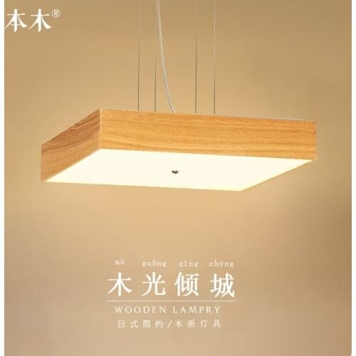 Japanese style Delicate Crafts Wooden Frame pendant Light led luminarias para sala dimming led hanging lamp 110-240V