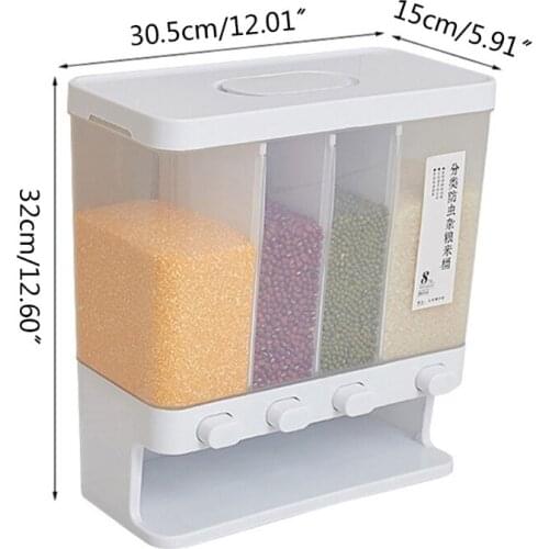 94PF 8L Rice Dispenser Storage ​Bucket Cereal Grain Sealed Container Moisture Proof Dry Food Can Tank Box