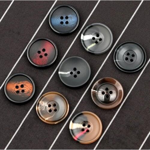 1LOT=10pcs Round 4-holes resin pattern button, suit trousers &windbreaker button DIY sewing accessories