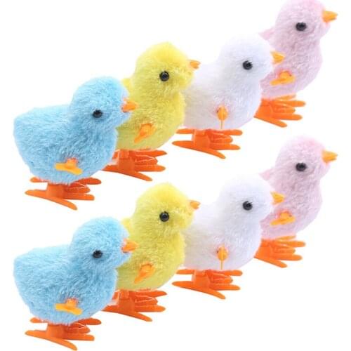 Legendog 8PCS Cute Cat Plush Toy Funny Cute Jumping Chicken Toy Wind Up Chick Toy Interactive Scratching Pet Toy Supplies