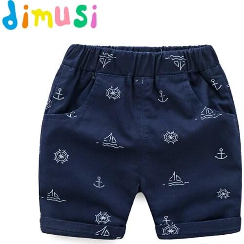 Dimusi boys summer Shorts printing cotton Panties cool Shorts for Children 4 colors Shorts for Kids Short BC130