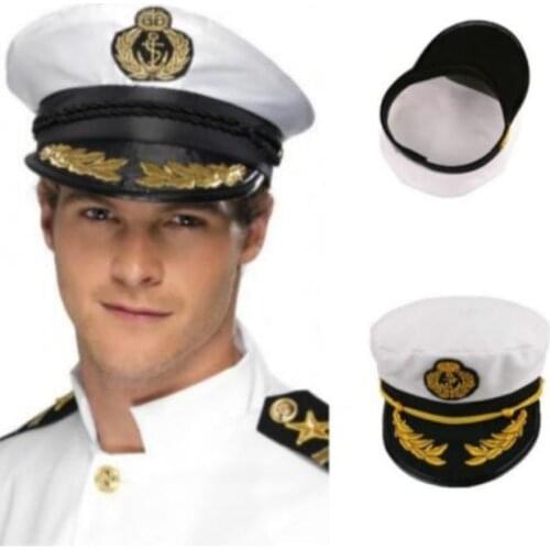 Vintage Adult Yacht Military Hats Boat Skipper Ship Sailor Captain Costume Hat Adjustable Cap Navy Marine Admiral For Men Women