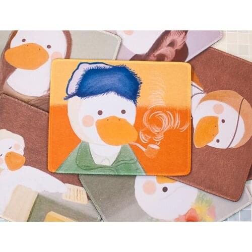 Kawaii Desk Pad Mouse Pad Cute Mouse Pad duck Writing Desk Mats Gamer Round Square Deskpad for Office Home PC Computer Art