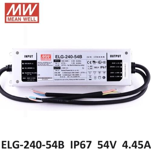 Original MEAN WELL ELG-240-54B 240W 54V 4.45A IP67 current and voltage adjust Power Supply Meanwell LED driver ELG-240 B type