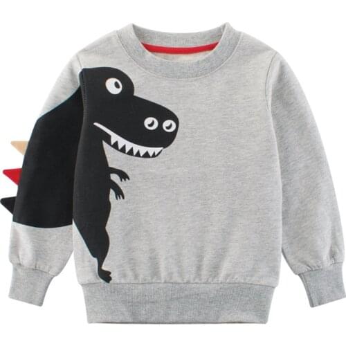 2-9T Toddler Kid Baby Boy Clothes Autumn Winter warm Top Dinosaur Cartoon Hoodies Cute Sweet Sweatshirt Infant Outfit