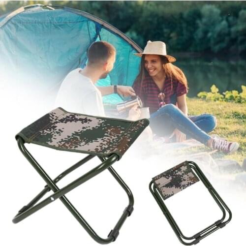 Portable Folding Camping Chair Foldable Stool Outdoor Camouflage Oxford Seat for Fishing hiking Travel Garden BBQ