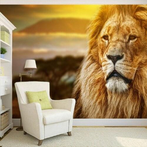 Dropship Colomac Custom Photo Wallpaper Beautiful Grassland Lion Wall Mural 3d Wallpaper Murals Bedroom Fototapeta Nowoczesna