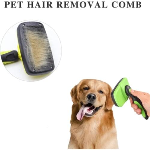 Automatic Pet Hair Removal Brush Dog Comb ABS Needle Combs Pet Dog Grooming Tool for Dogs Cats Cleaning Massage Tools