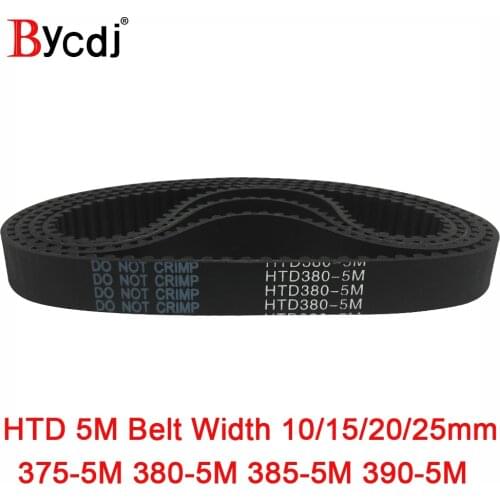 Arc HTD 5M Timing belt C=375/380/385/390 width10/15/20/25mm Teeth 75 76 77 78 HTD5M synchronous Belt375-5M 380-5M 385-5M 390-5M