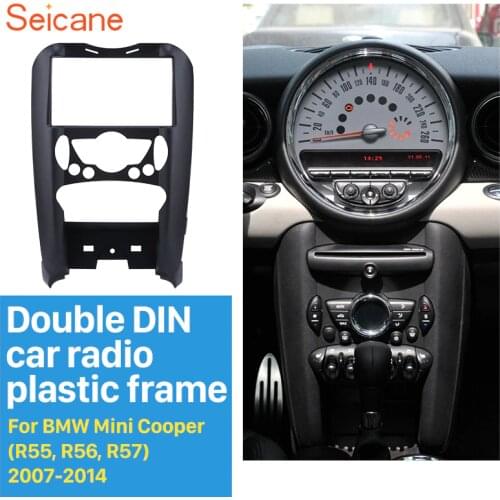 Seicane 2 Din Stereo Interface DVD Player Frame Dash Panel Radio Fascia Trim installation Kit for BMW Mini Cooper R55 R56 R57