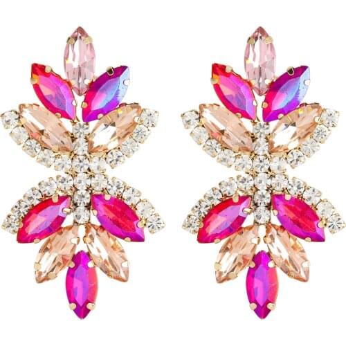 LUBOV Hyperbole Colorful Plant Shape Bohemian Long Earrings Boho Earrings Bijoux Acier Inoxydable Femme wholesale