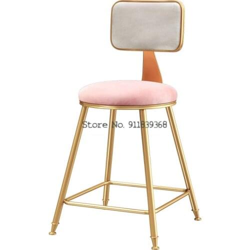 Nordic Modern Luxury Bar Chair Bar Chair Simple Bar Chair Bar Stool Back High Stool Net Red Bar Stool