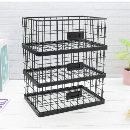 Nordic Style Stackable Wire Storage Basket Simple Storage Basket Zakka Storage Basket Label Box