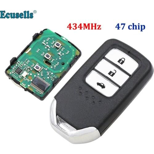 Smart Remote Key Fob 3 Button 434MHz 47 Chip for Honda new Greiz City Civic with HON66 uncut blade