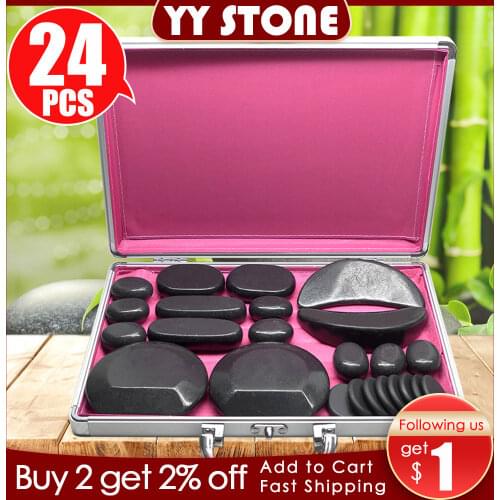 Tontin Hot Stone Massage Set Heater Box Relieve Stress Back Pain Health Care Lava Basalt round massage tool Stones for Health