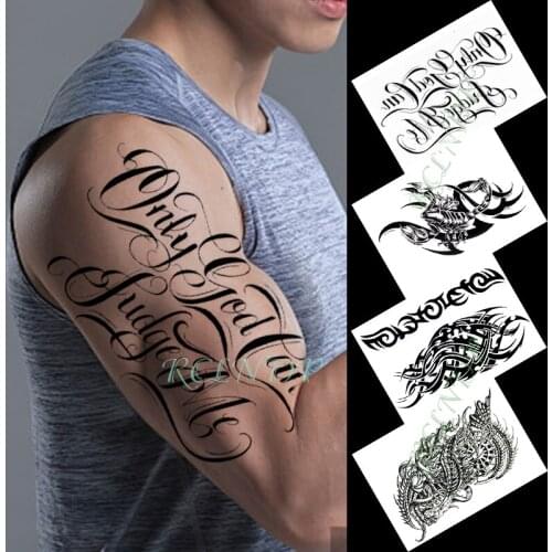 Waterproof Temporary Tattoo Sticker scorpion fire line pattern word cool tatto flash tatoo fake tattoos for male men women