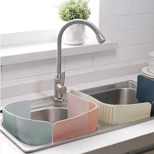 1Pcs Kitchen Sink Water Splash Guards with Sucker Waterproof Screen Dish/ Fruit Vegetable Washing Anti-water Board Baffle Plate