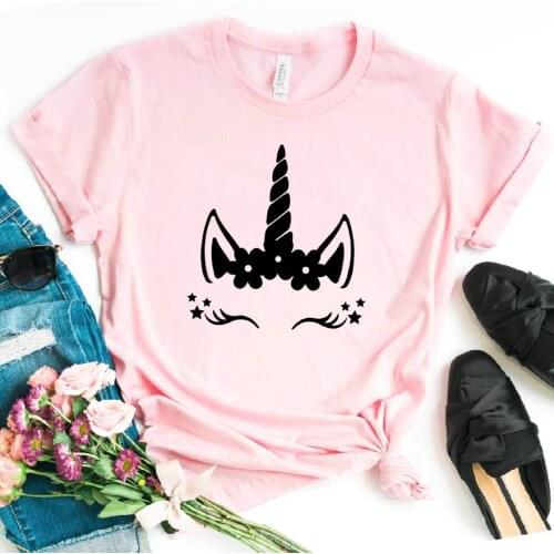 Unicorn Head Women tshirt Cotton Hipster Funny t-shirt Gift Lady Yong Girl Top Tee Drop Ship ZY-422