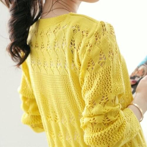 PEONFLY Women 2020 Spring Fashion Knitted Cardigan Loose Hollow Pocket Long Sleeve Women Sweater Female Cardigan Coats Outerwear