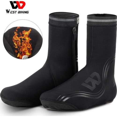 WEST BIKING Winter Cycling Shoes Cover Warm Protective Shoe Cover MTB Road Bike Equipment Waterproof Windproof Bicycle Overshoes