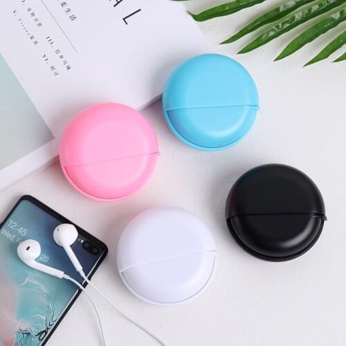 1PC Round Shaped ABS Hard Plastic Data Line Box Wire Cable Organizer Rotating Storage Pocket Carry Jewelry Protective Box