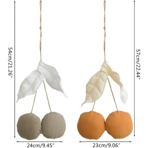 1 Pc Cute Cherry Wall Hanging Ornaments Cotton Kids Room Nordic Style Hanging Decorations Baby Bedroom Home Party Decor