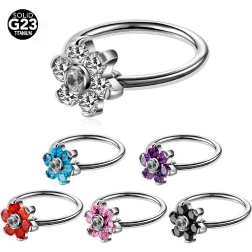 1PC G23 Titanium Septum Piercing 16G Nose Ring Gem Tragus Piercings Ring Septum Nose Rings Titanium Piercings Sexy Body Jewelry