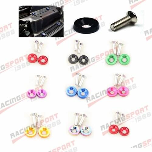 2PCS Billet Aluminum Fender Bumper Washer Bolt Engine Bay Dress Up Kit Black/NEO/RED/BLUE/SILVER/GREEN/TAN/GOLDEN/PURPLE