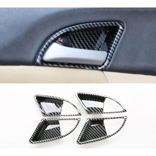 FOR Honda Accord 8th 2008 2009 2010 2011 2012 ABS carbon fiber Interior door bowl sticker trim 4pcs