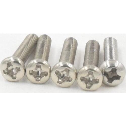 50Pcs M3 304 Stainless Steel Cross Recessed Pan Head Screws Phillips Screws M3 x16mm