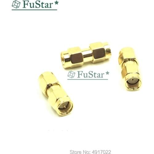 2pcc Golden SMA Male to RP SMA male female pin RF Coax Adapter Straight goldplated NEW SMA Male Hole to Male Neelde SMA-JJ