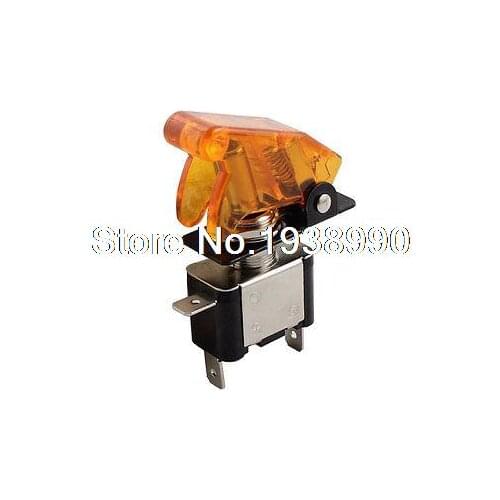 Car Waterproof Cap Orange Light SPST On/Off 2 Position Toggle Switch DC 12V 20A
